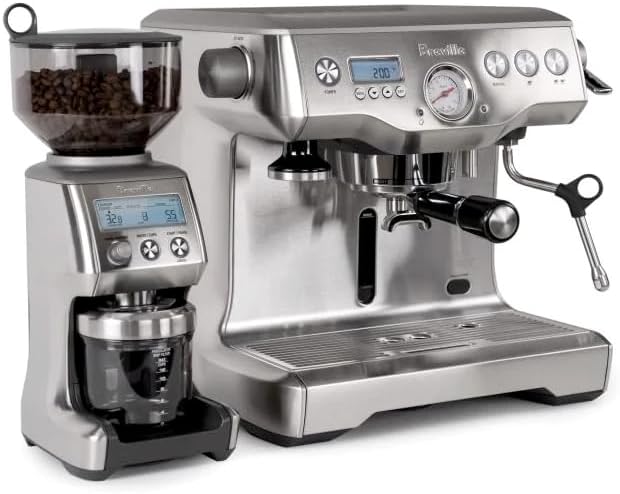 Breville Dynamic Duo Dual Boiler Espresso Machine & Grinder Pro Stainless Steel - Good Condition