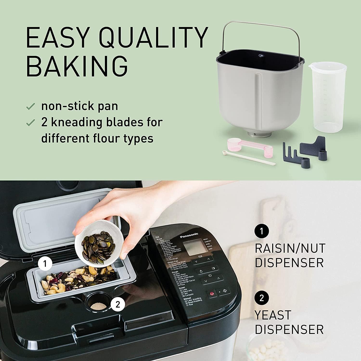 Panasonic Premium Automatic Bread Maker – Stainless Steel, 31 Programs, Yeast & Nut Dispenser - Good Condition