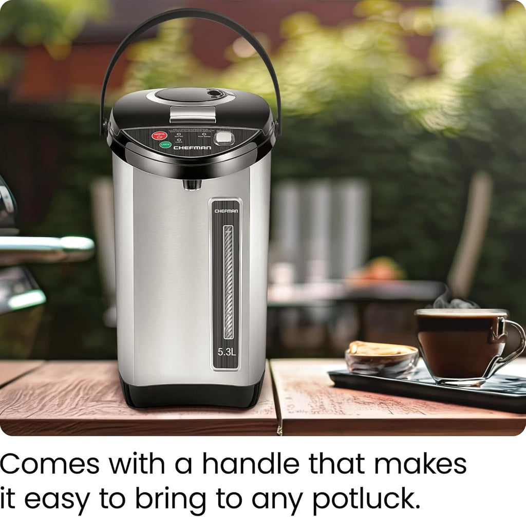 Chefman 5.3L Electric Hot Water Dispenser Urn Stainless Steel 1700W - New Condition