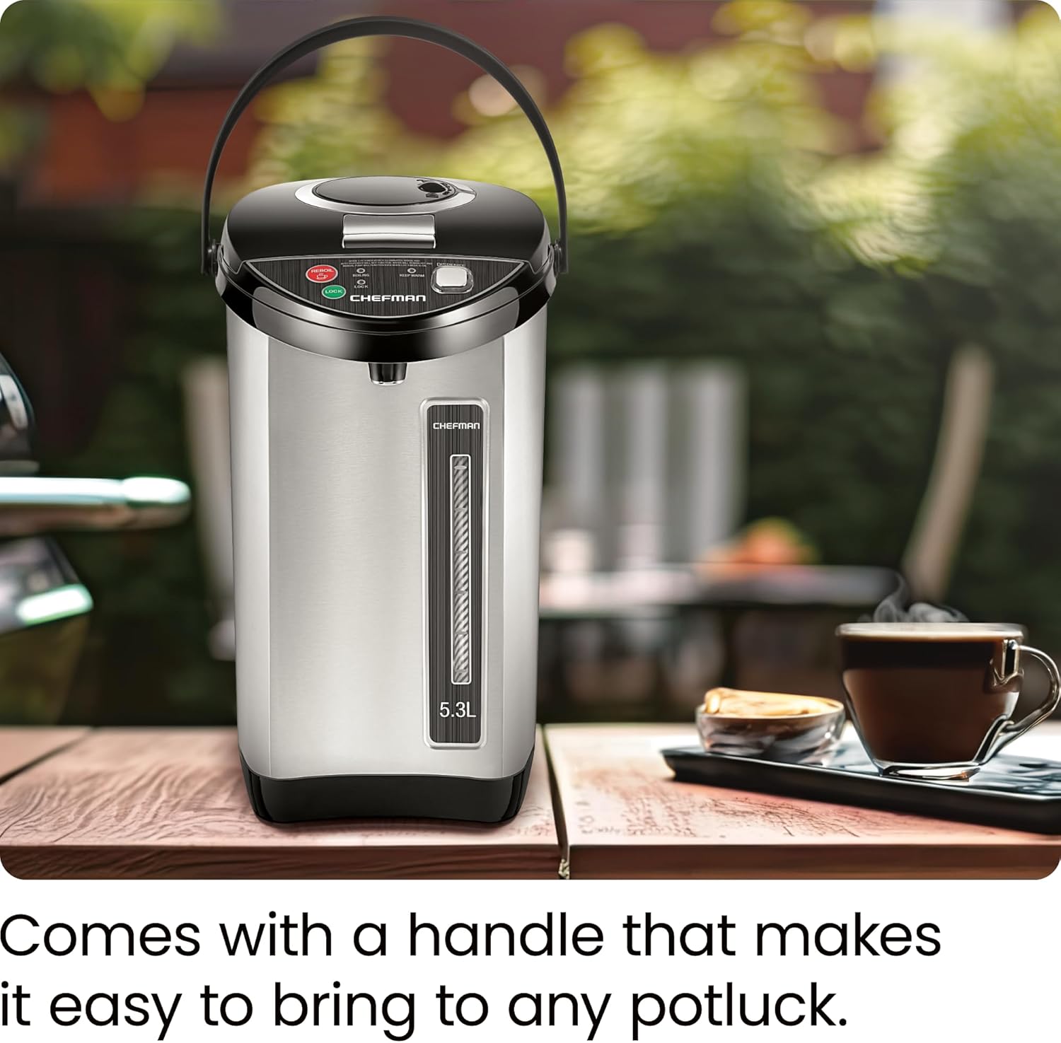 Chefman 5.3L Electric Hot Water Dispenser Urn Stainless Steel 1700W - New Condition