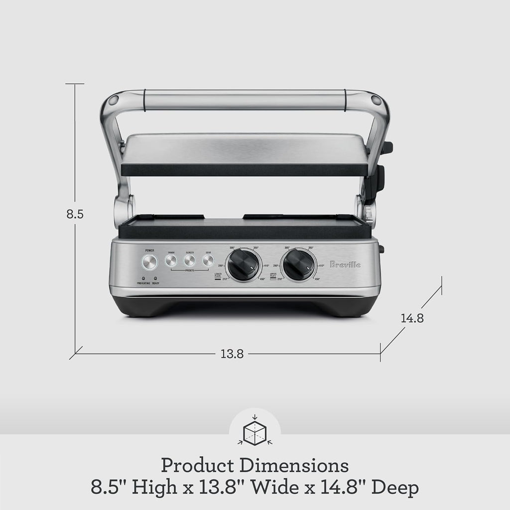 Breville BGR700BSS Sear & Press Grill – Stainless Steel, 1800W - Excellent Condition