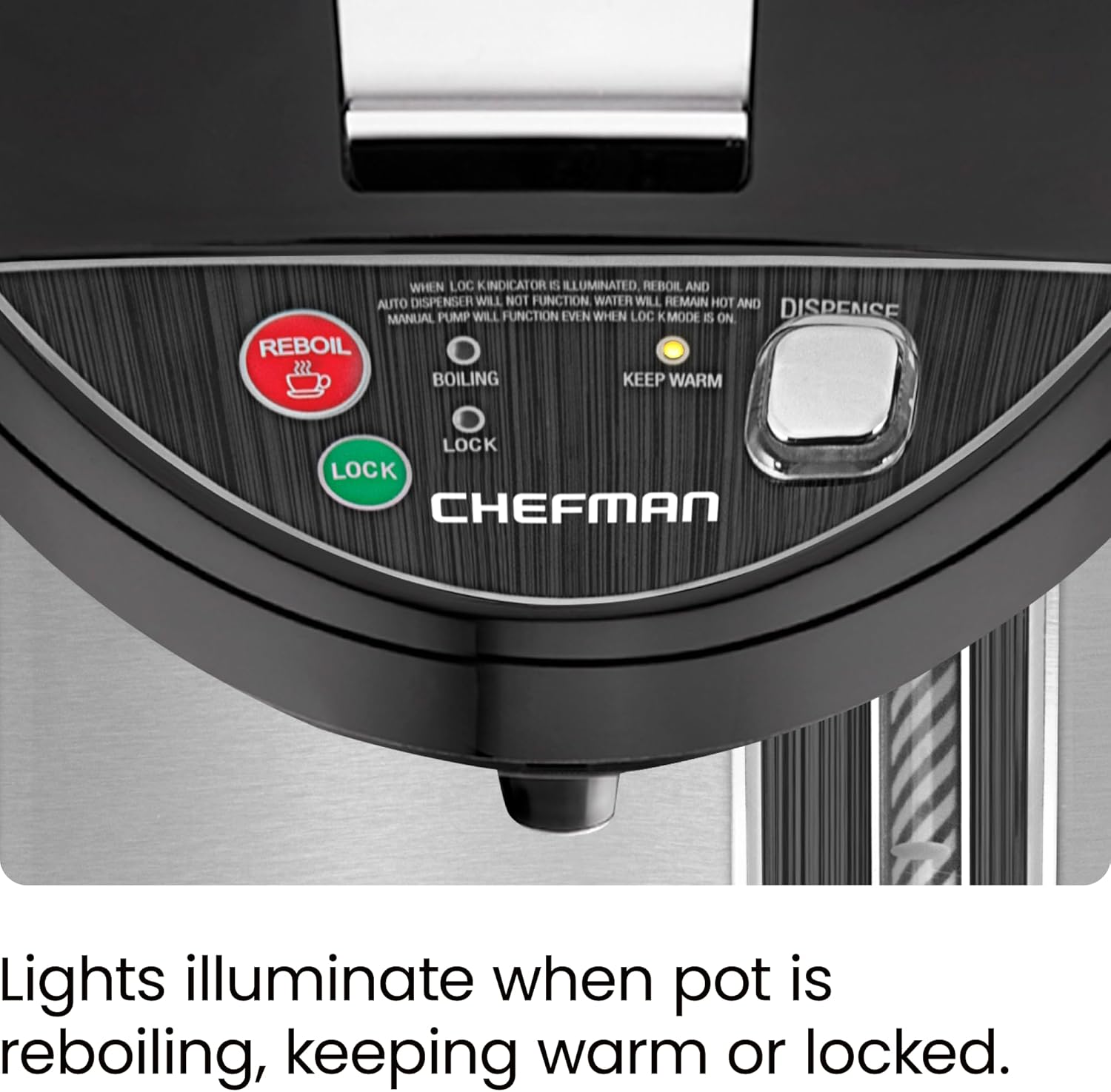 Chefman 5.3L Electric Hot Water Dispenser Urn Stainless Steel 1700W - New Condition