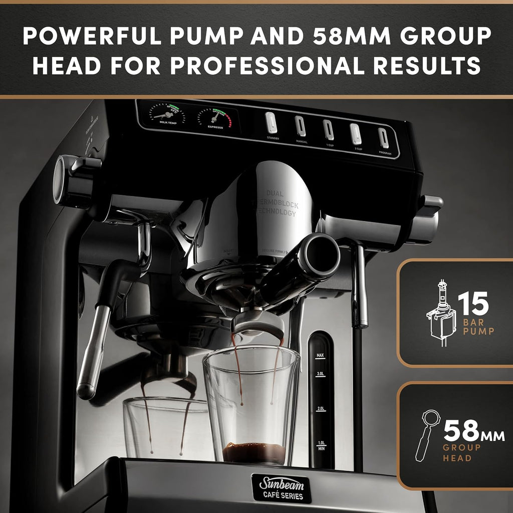 Sunbeam Café Series Duo Manual Espresso Coffee Machine - New Condition