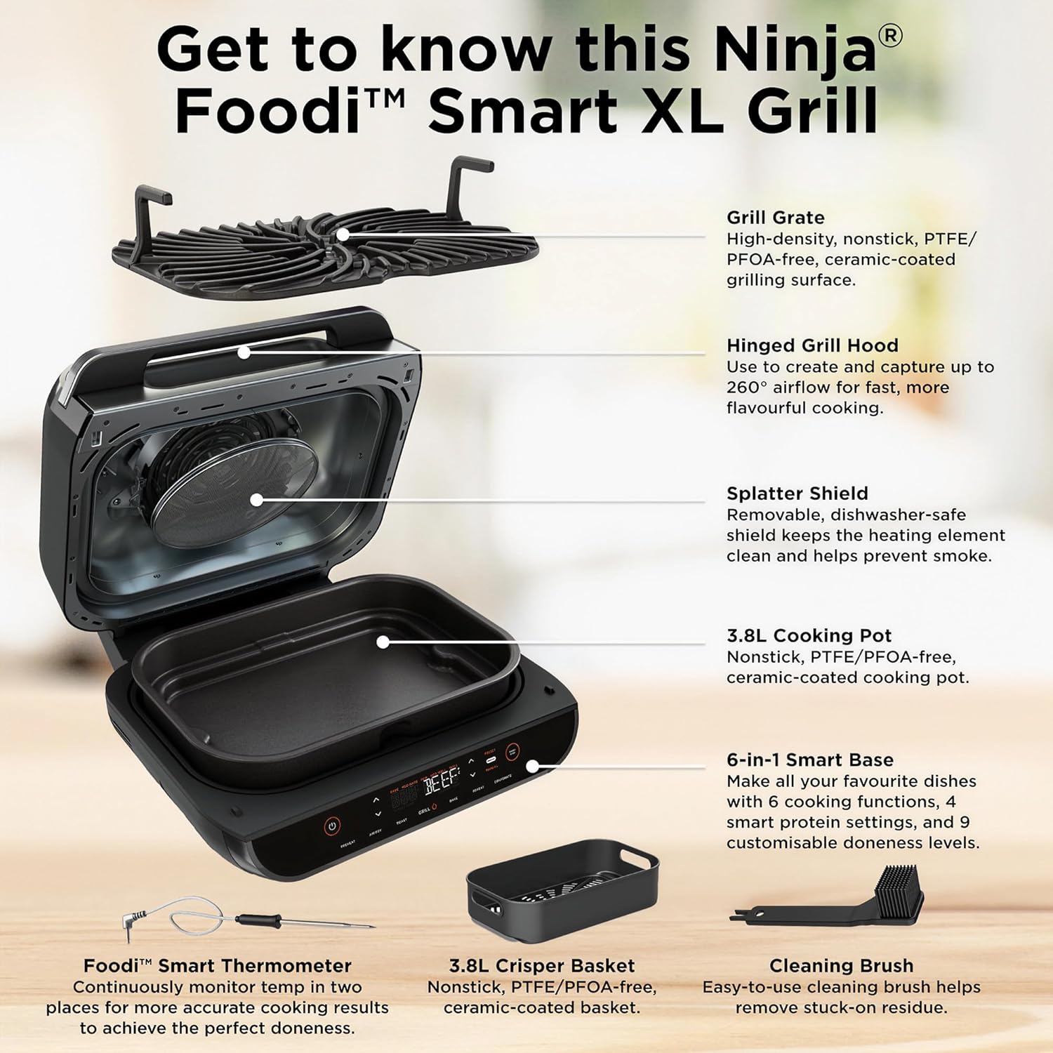 Ninja Foodi Smart XL Grill & Air Fryer - New Condition