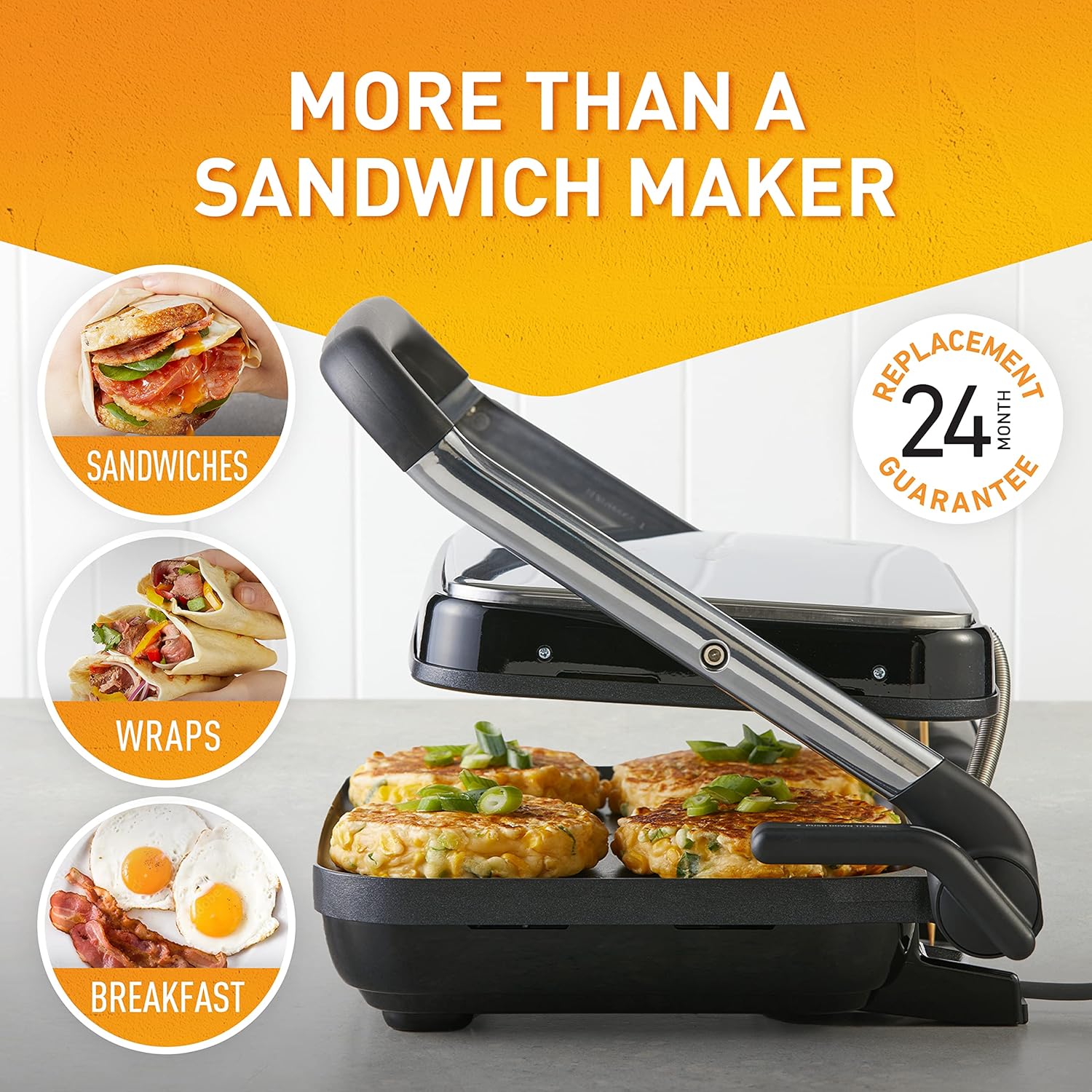 Sunbeam Café Style 4-Slice Sandwich Press and Maker - Good Condition